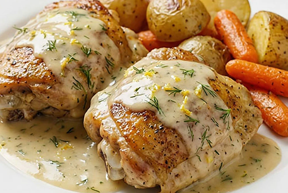 Velvety Crockpot Chicken with Lemon Dill Liaison